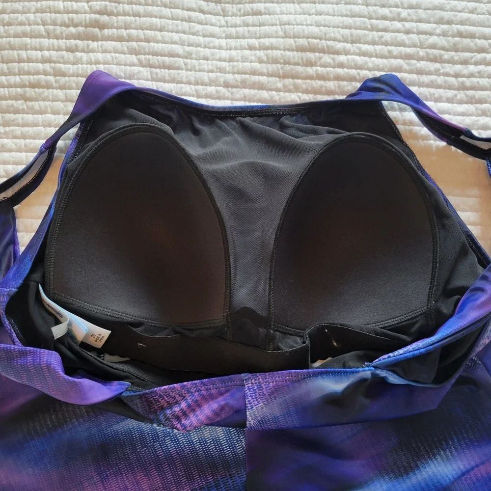 Aquabelle Swimsuits For All Purple Blue‎ Abstract Tankini Top Plus Size 20 - Picture 5 of 11